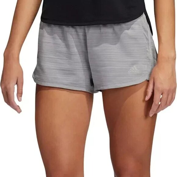 NWT Adidas Aeroready Pacer Running 3-Stripes MidRise 3" Inseam Short Hth Gray XL - Picture 2 of 14